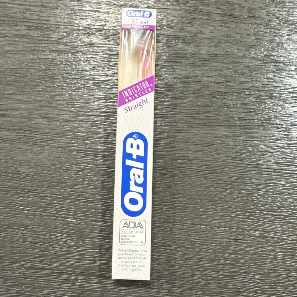 VINTAGE Oral-B 35 Toothbrush 1980s USA Soft‎ Adult Tooth-Gum Brush Bristles PINK